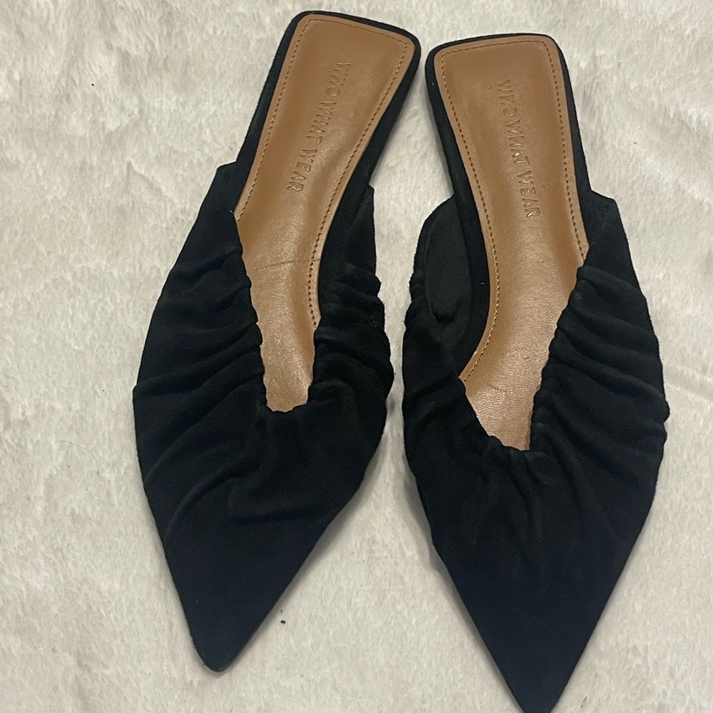 Who What Wear  elegant  women’s Black Pointed Flats size 8 - Picture 6 of 16